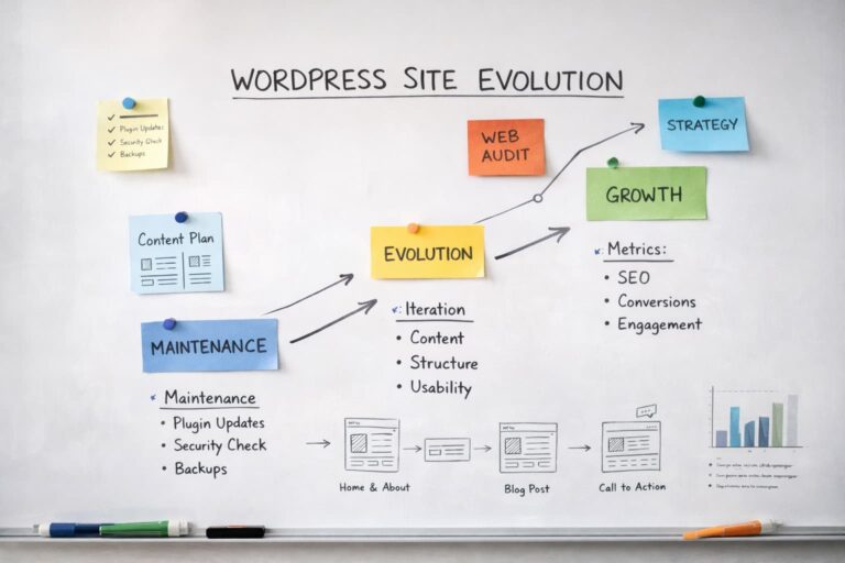 Schéma de réflexion sur l’évolution et la structure d’un site web